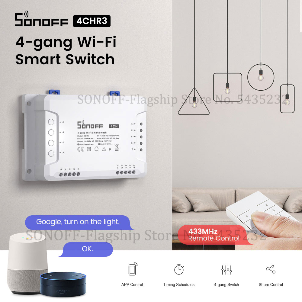 Relay Module 4 Channel - Itead SONOFF 4CH R3 Wifi modulo