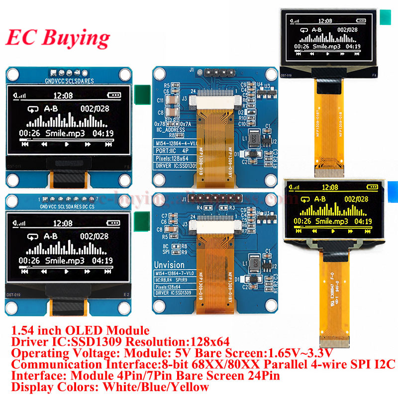 Ssd1306 - Modulo OLED da 1,54 pollici Display