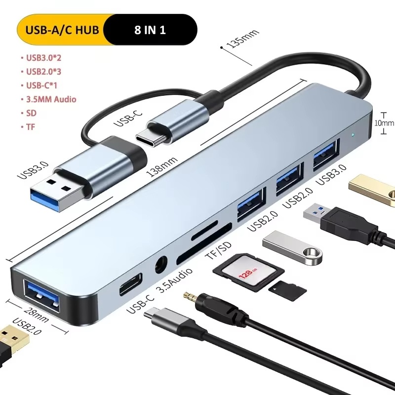 Hub USB Type-C 8 in 1, splitte - Sd Card Module recensione e prezzo